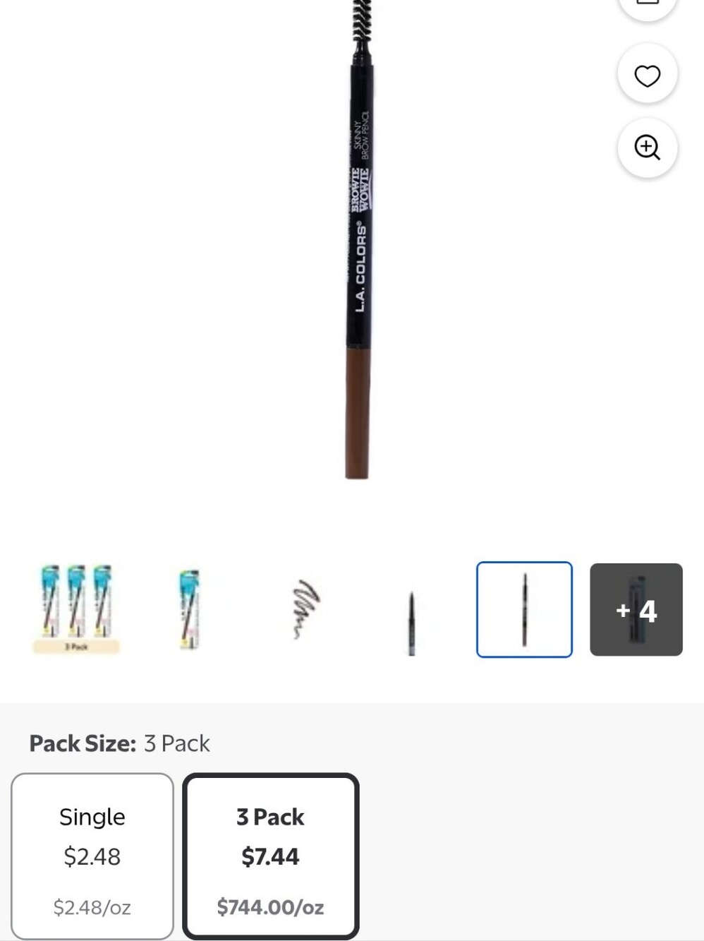 30pk L.A. Colors Browie Wowie Precision Retractable Eyebrow Pencil–Medium Brown